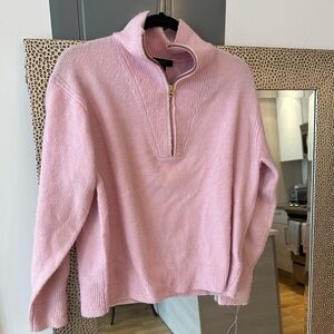 J. Crew Pink Half-Zip Sweater